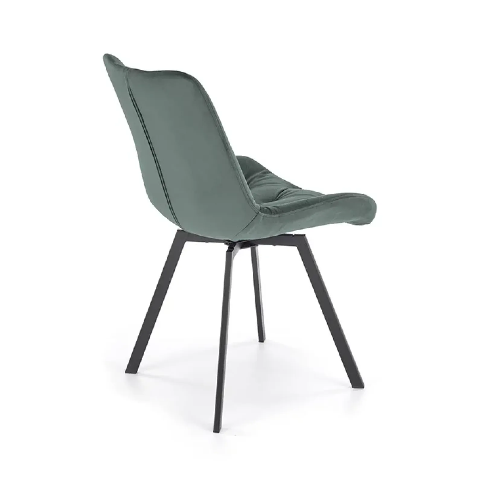Garnero Arredamenti Sedie In Tessuto-Sedia da pranzo imbottita in velluto scuro nero Sango Verde