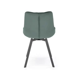 Garnero Arredamenti Sedie In Tessuto-Sedia da pranzo imbottita in velluto scuro nero Sango Verde