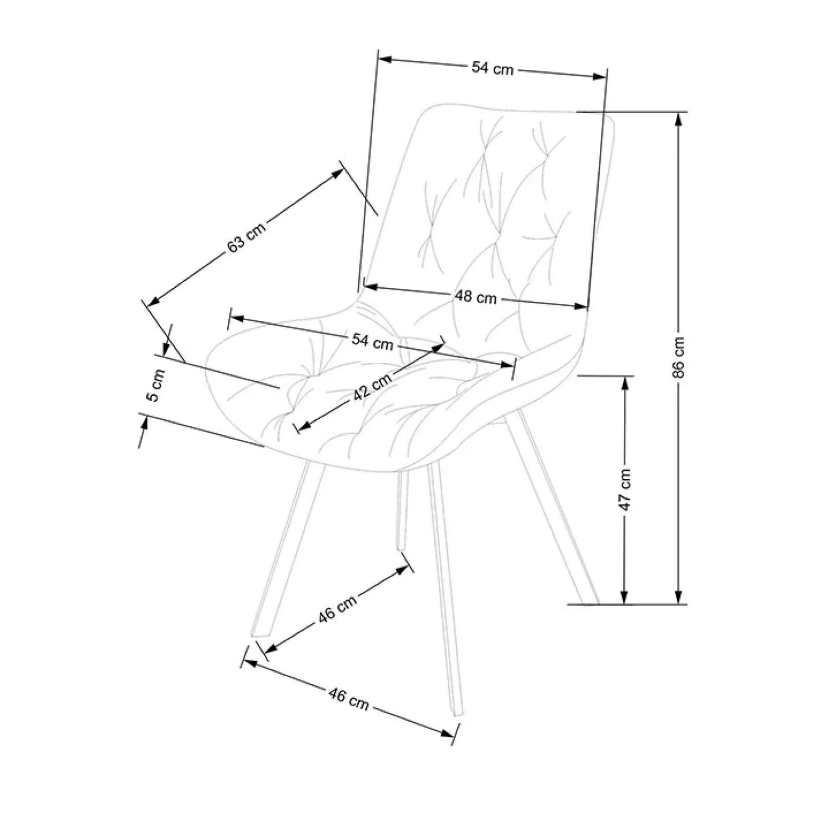 Garnero Arredamenti Sedie In Tessuto-Sedia da pranzo imbottita in velluto scuro nero Sango Verde