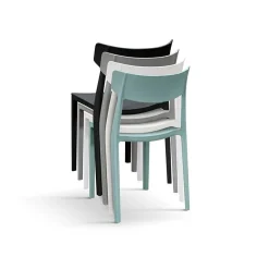 Garnero Arredamenti Sedie Polipropilene-Sedia da pranzo impilabile moderna in polipropilene Hans Grigio