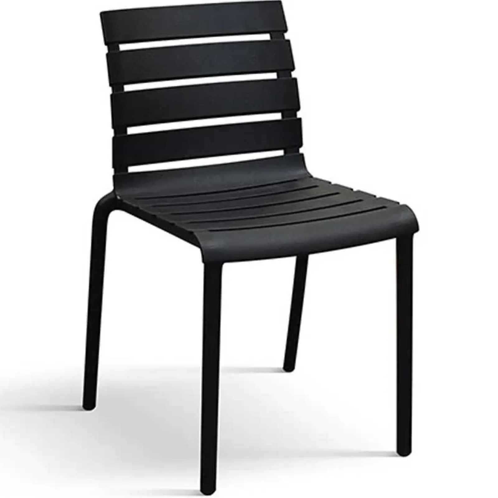 Garnero Arredamenti Sedie Polipropilene-Sedia da pranzo impilabile moderna in polipropilene Cesca Nero