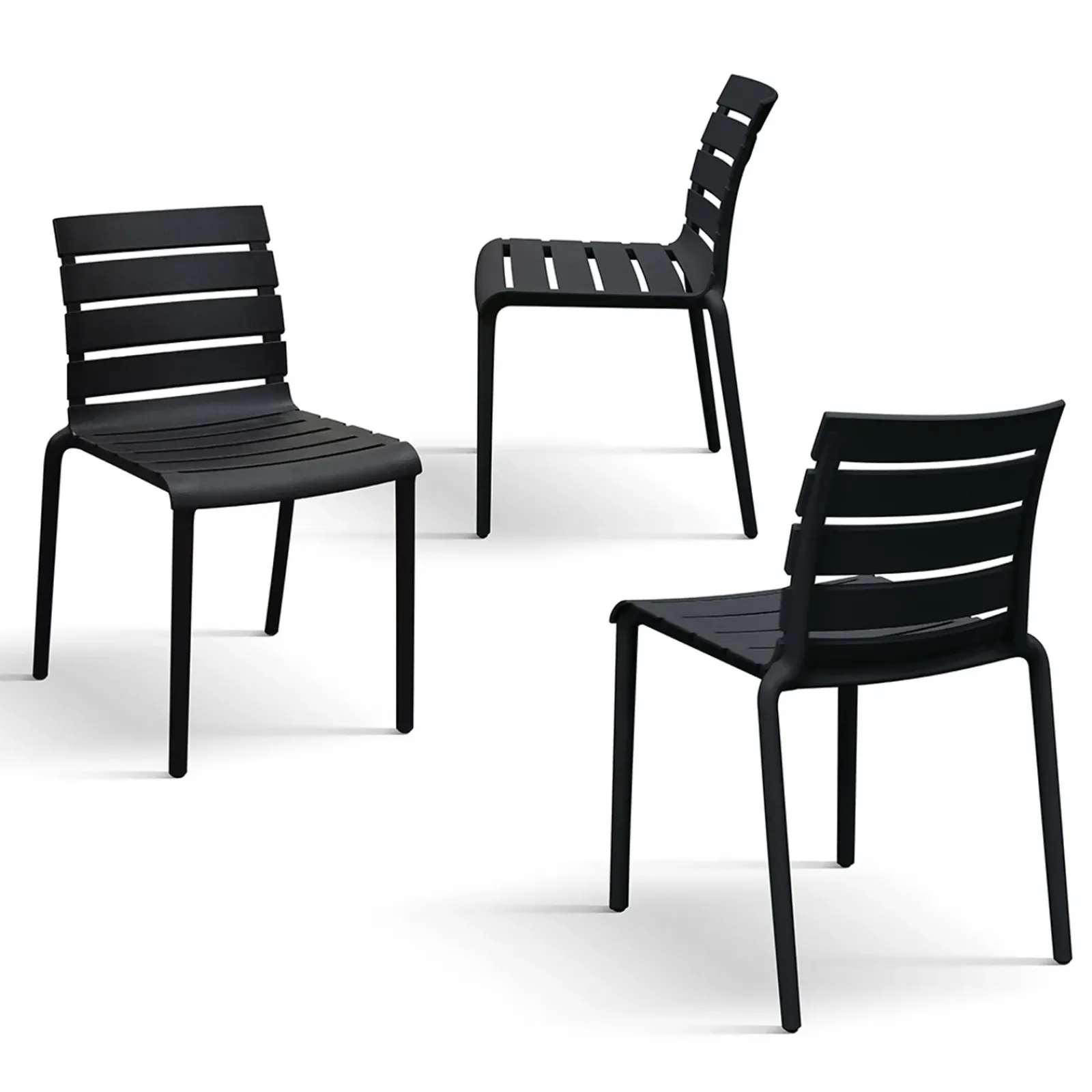 Garnero Arredamenti Sedie Polipropilene-Sedia da pranzo impilabile moderna in polipropilene Cesca Nero