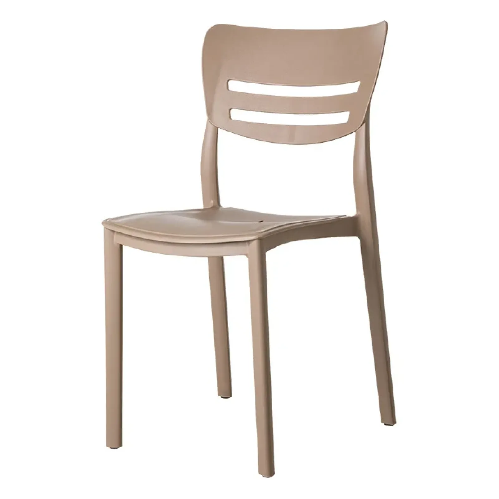 Garnero Arredamenti Sedie Polipropilene-Sedia da pranzo impilabile moderna polipropilene Greta Tortora