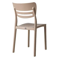 Garnero Arredamenti Sedie Polipropilene-Sedia da pranzo impilabile moderna polipropilene Greta Tortora