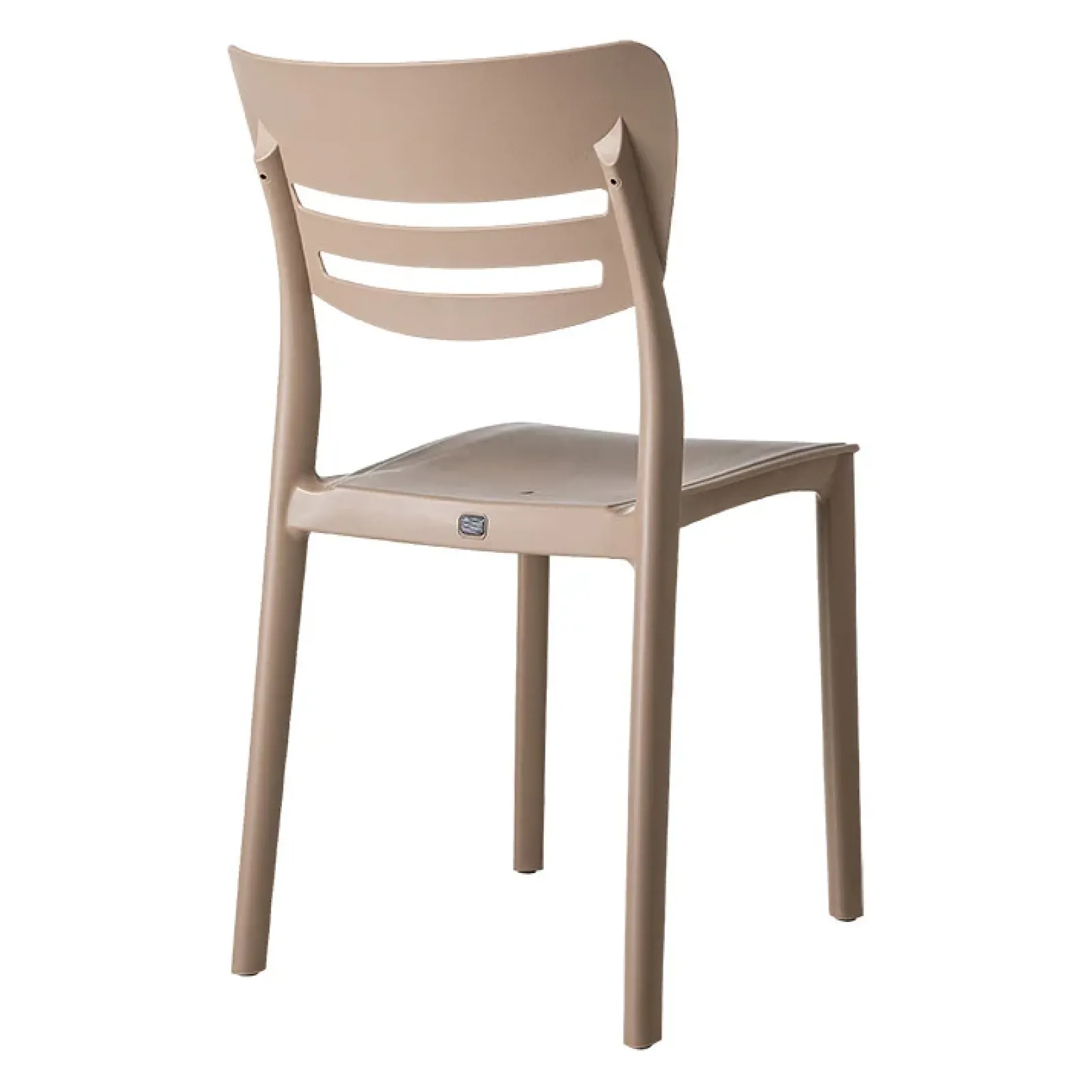 Garnero Arredamenti Sedie Polipropilene-Sedia da pranzo impilabile moderna polipropilene Greta Tortora