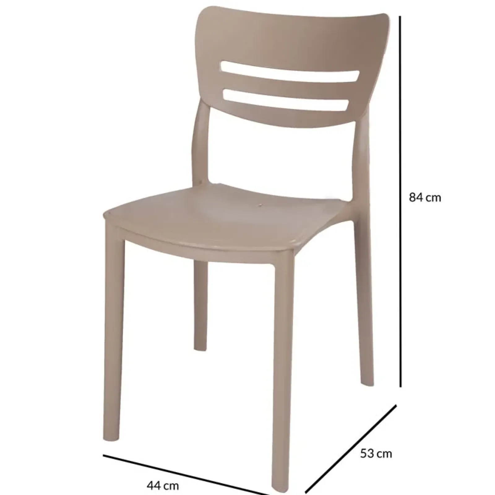 Garnero Arredamenti Sedie Polipropilene-Sedia da pranzo impilabile moderna polipropilene Greta Tortora