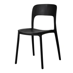 Garnero Arredamenti Sedie Polipropilene-Sedia da pranzo impilabile moderna polipropilene nera Halyard Nero