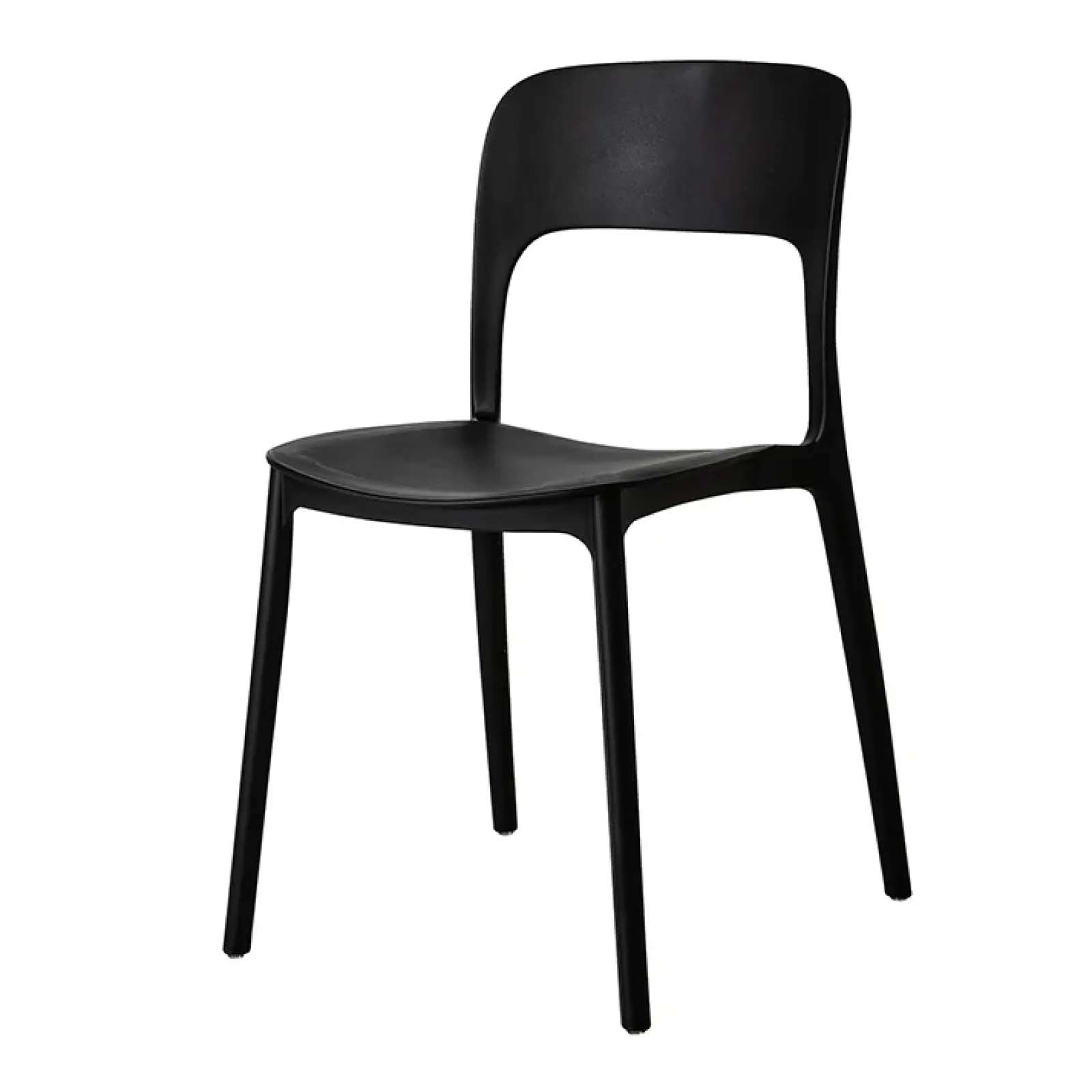 Garnero Arredamenti Sedie Polipropilene-Sedia da pranzo impilabile moderna polipropilene nera Halyard Nero