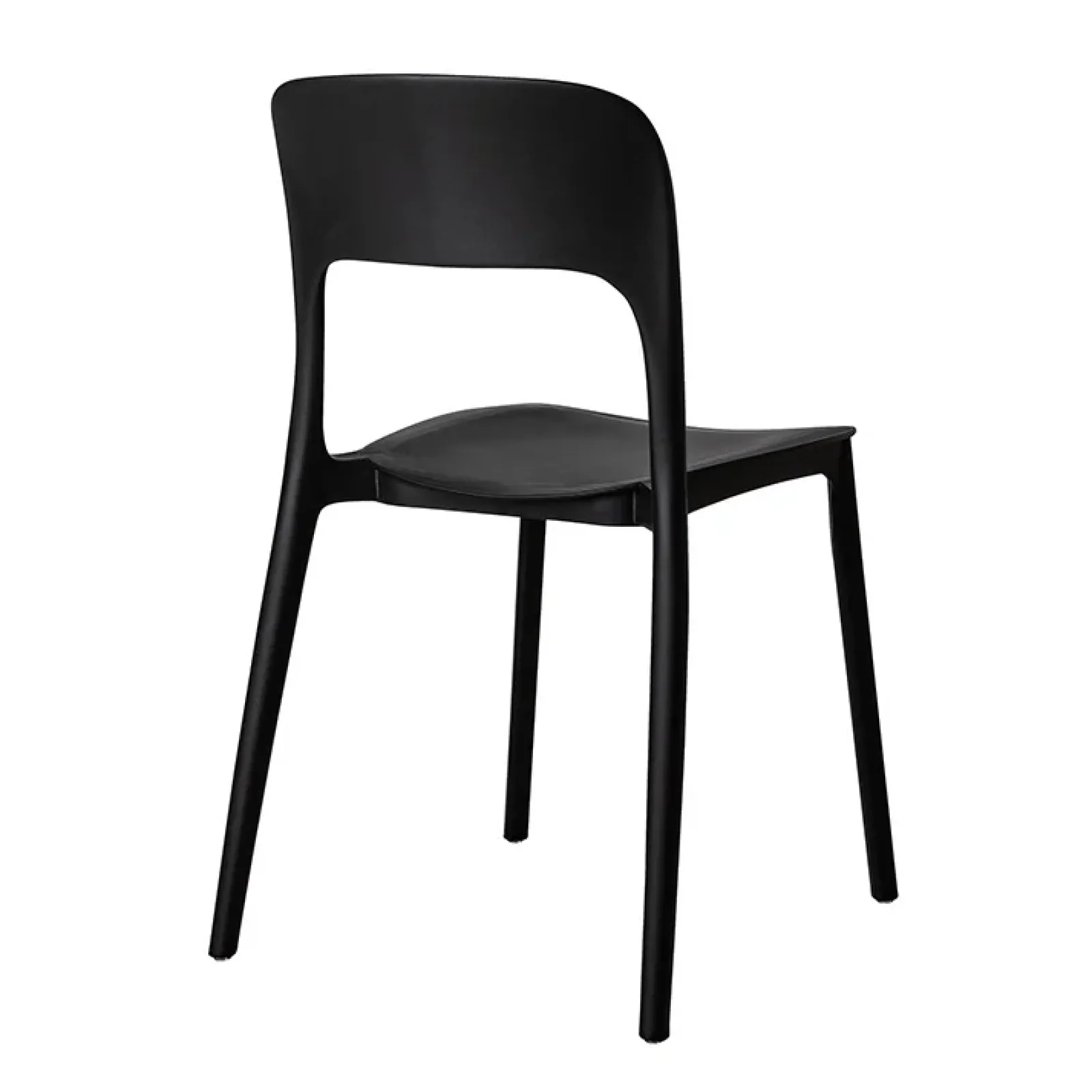 Garnero Arredamenti Sedie Polipropilene-Sedia da pranzo impilabile moderna polipropilene nera Halyard Nero