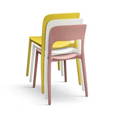 Garnero Arredamenti Sedie Polipropilene-Sedia da pranzo impilabile moderna polipropilene nera Halyard Nero