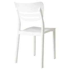 Garnero Arredamenti Sedie Polipropilene-Sedia da pranzo impilabile moderna polipropilene bianca Greta Bianco