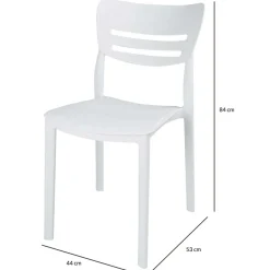 Garnero Arredamenti Sedie Polipropilene-Sedia da pranzo impilabile moderna polipropilene bianca Greta Bianco
