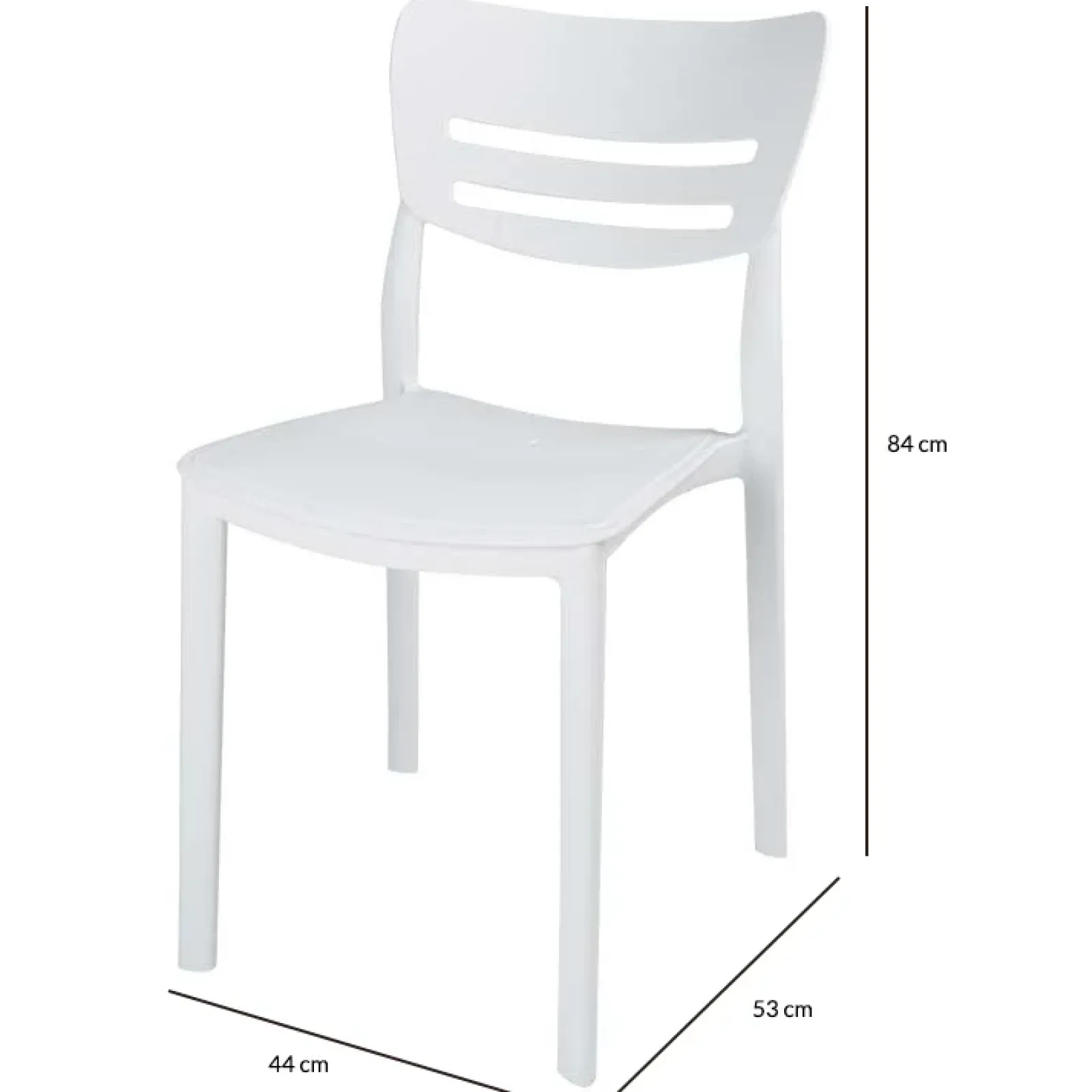 Garnero Arredamenti Sedie Polipropilene-Sedia da pranzo impilabile moderna polipropilene bianca Greta Bianco