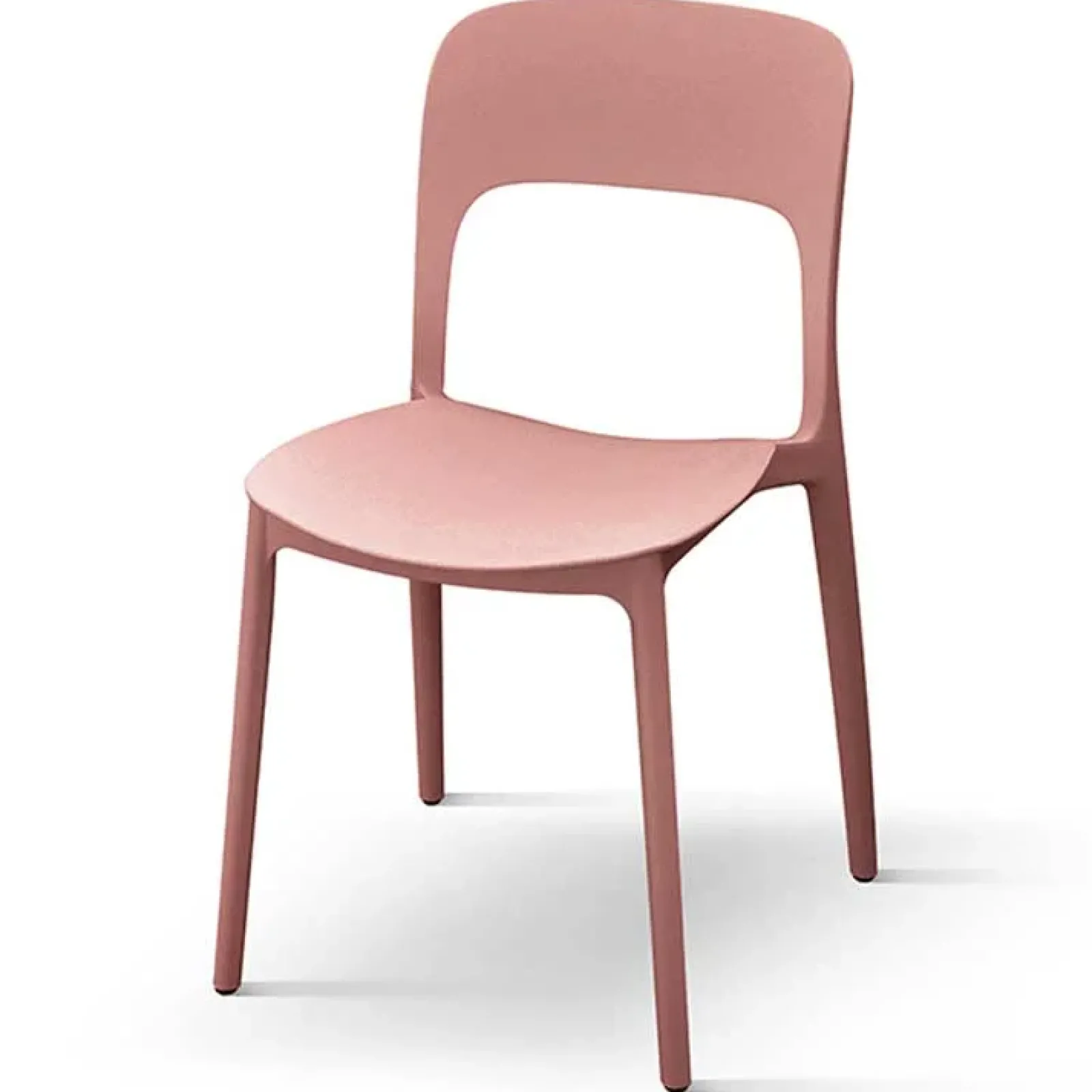 Garnero Arredamenti Sedie Polipropilene-Sedia da pranzo impilabile moderna polipropilene Halyard Rosa