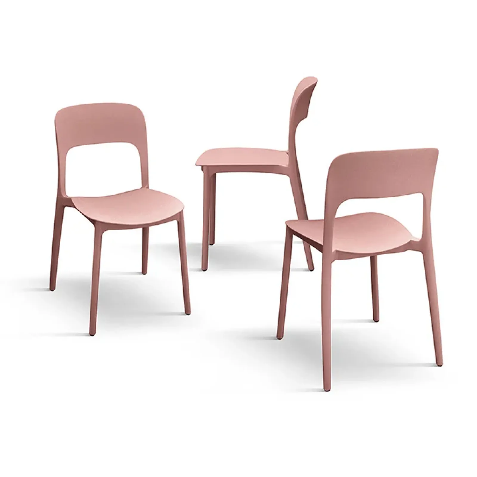 Garnero Arredamenti Sedie Polipropilene-Sedia da pranzo impilabile moderna polipropilene Halyard Rosa