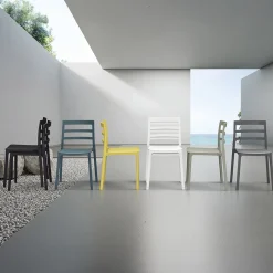 Garnero Arredamenti Sedie Polipropilene-Sedia da pranzo impilabile moderna in polipropilene verde Nature Verde Salvia