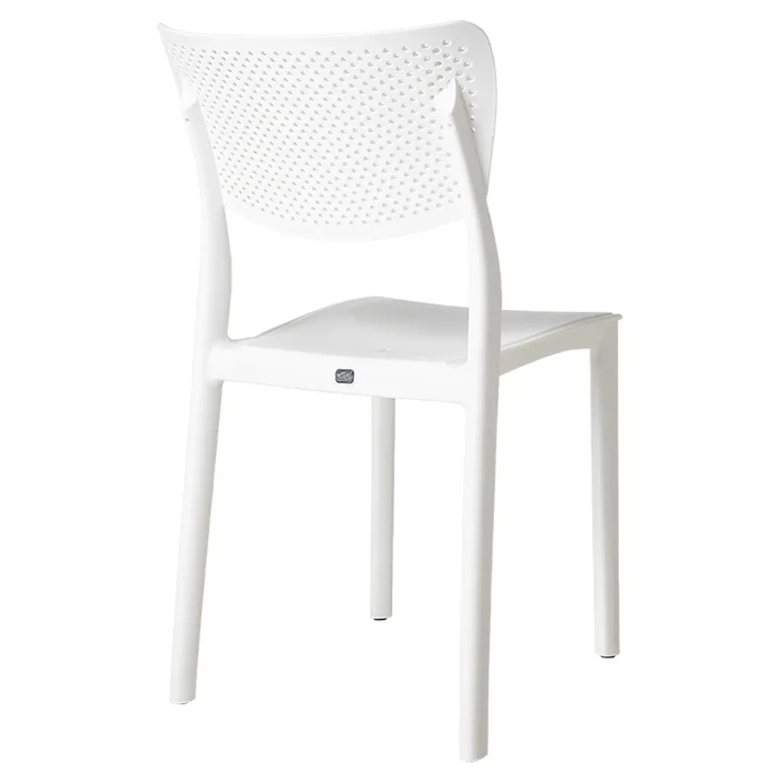 Garnero Arredamenti Sedie Polipropilene-Sedia da pranzo impilabile schienale forato polipropilene bianca Aura Bianco