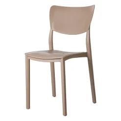 Garnero Arredamenti Sedie Polipropilene-Sedia da pranzo impilabile polipropilene beige Tania Tortora