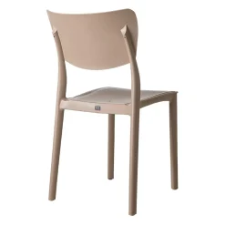 Garnero Arredamenti Sedie Polipropilene-Sedia da pranzo impilabile polipropilene beige Tania Tortora