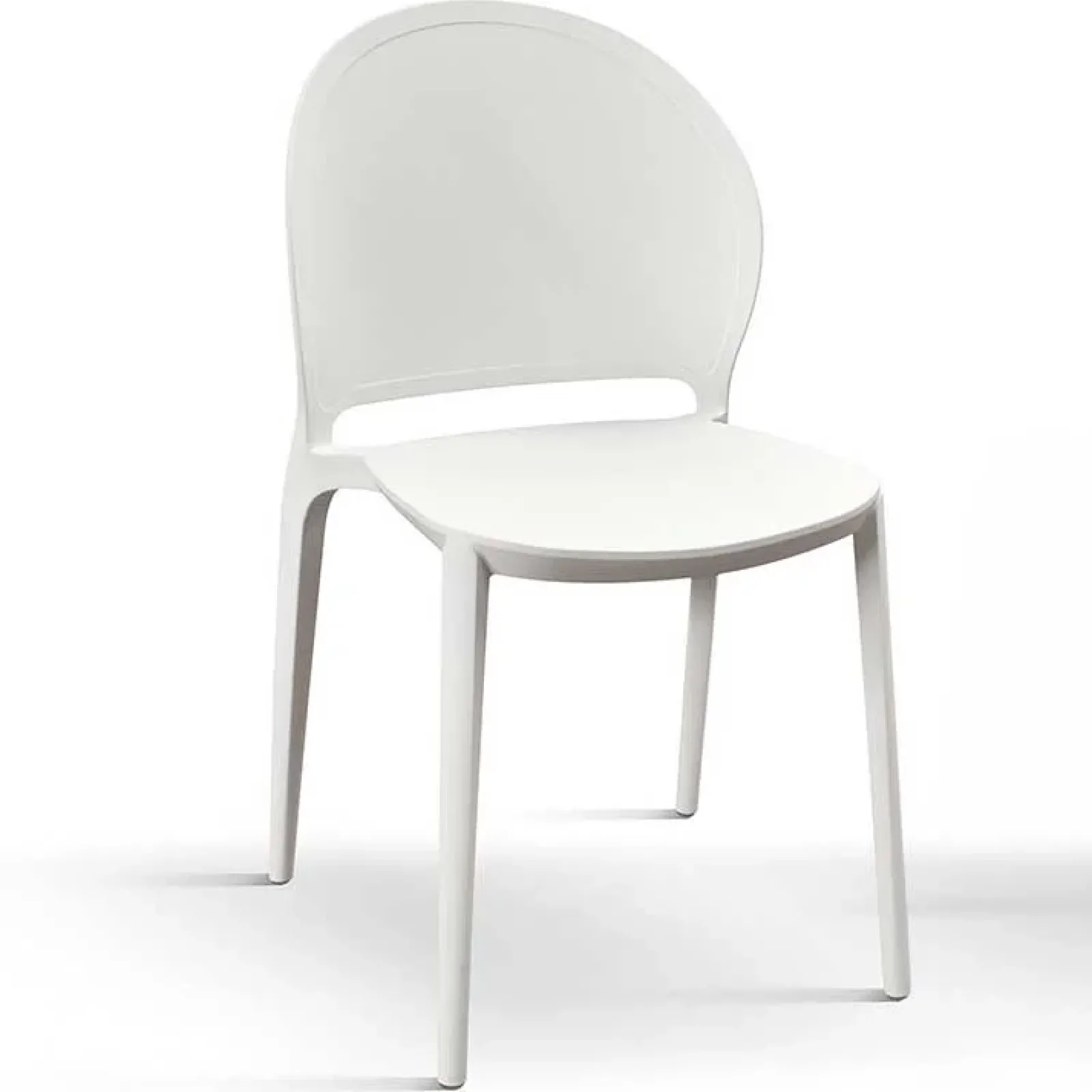 Garnero Arredamenti Sedie Polipropilene-Sedia da pranzo impilabile moderna in polipropilene Pelican Bianco