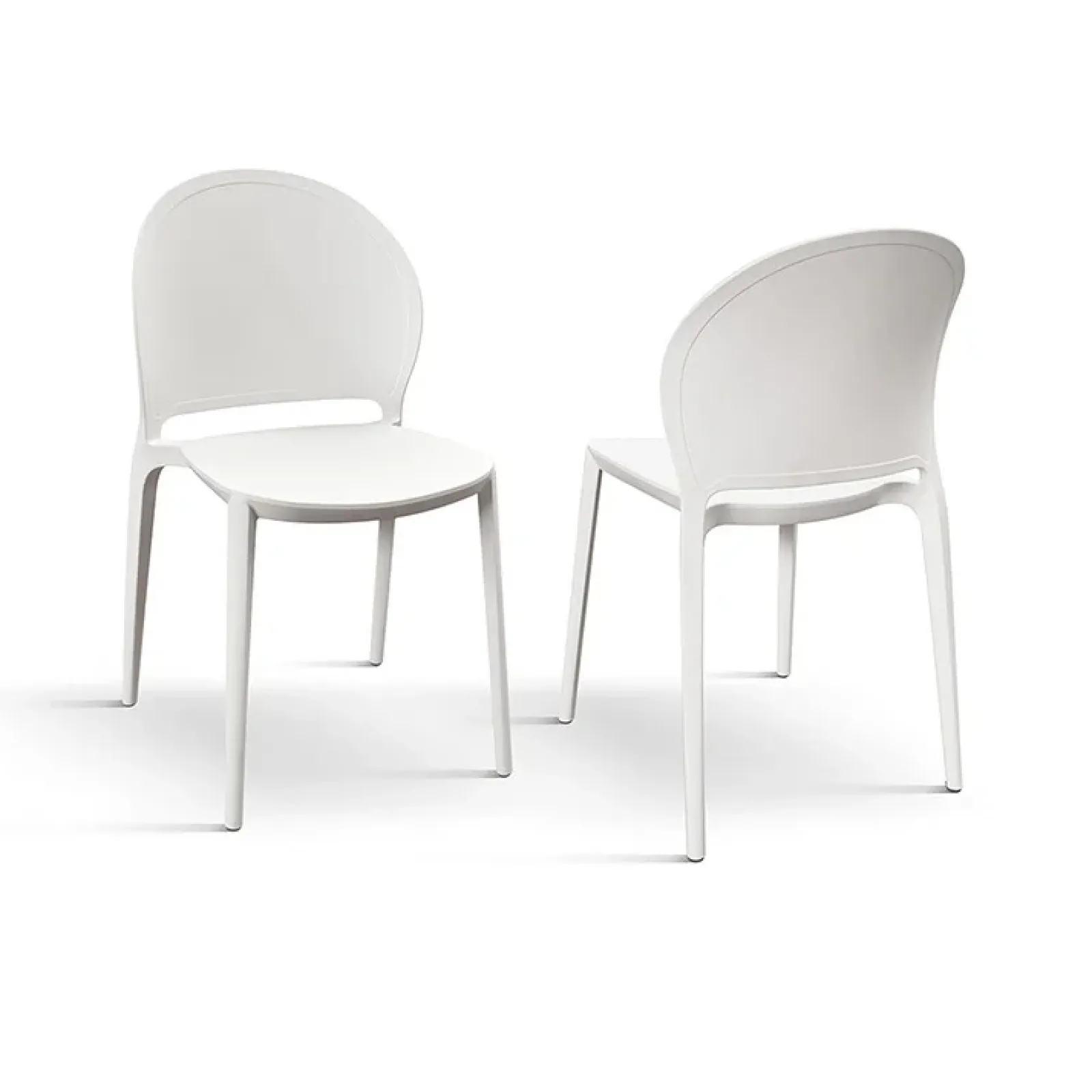 Garnero Arredamenti Sedie Polipropilene-Sedia da pranzo impilabile moderna in polipropilene Pelican Bianco