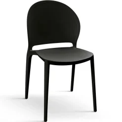 Garnero Arredamenti Sedie Polipropilene-Sedia da pranzo impilabila moderne in polipropilene Pelican Nero