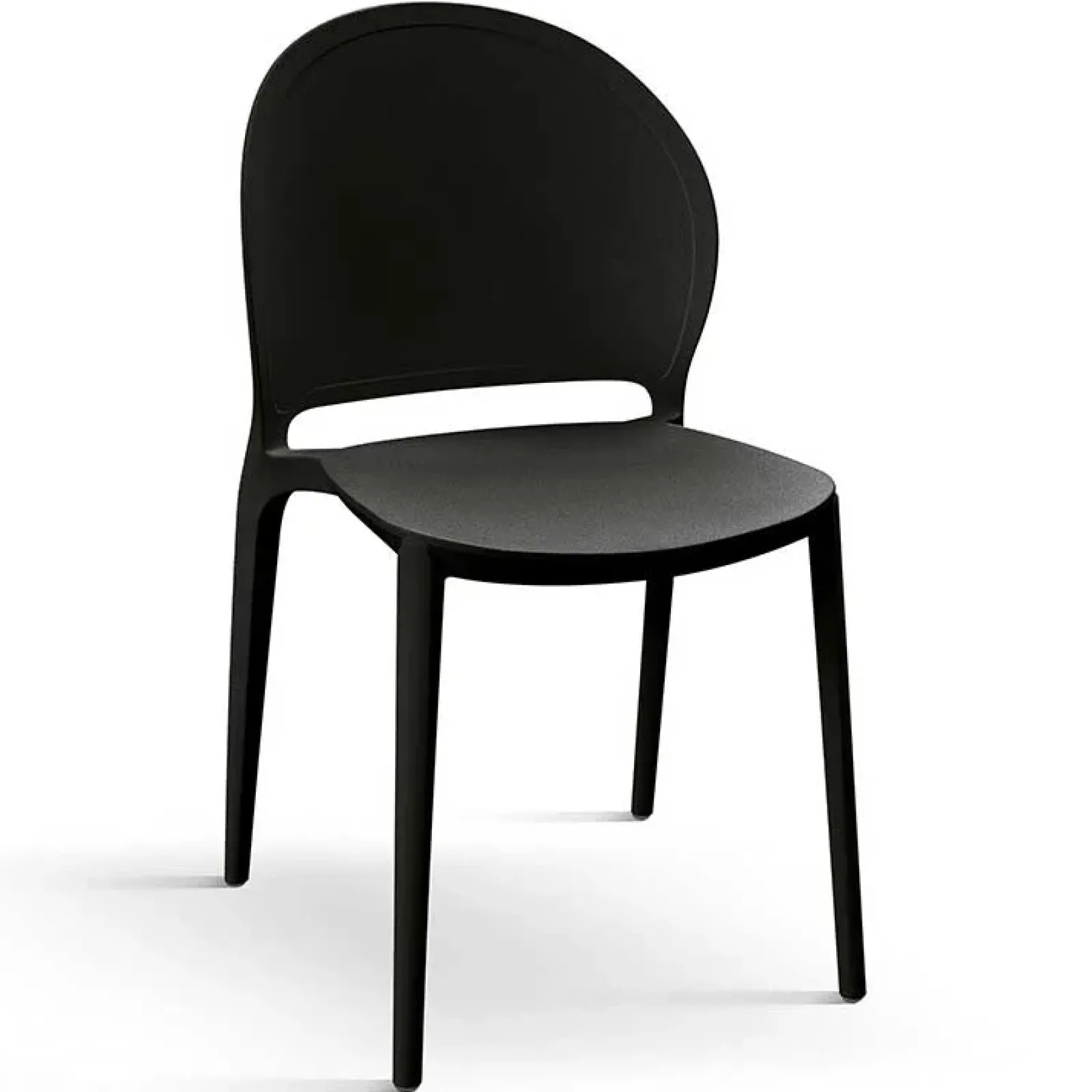 Garnero Arredamenti Sedie Polipropilene-Sedia da pranzo impilabila moderne in polipropilene Pelican Nero