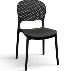 Garnero Arredamenti Sedie Polipropilene-Sedia da pranzo impilabile moderna in polipropilene Elbow Nero