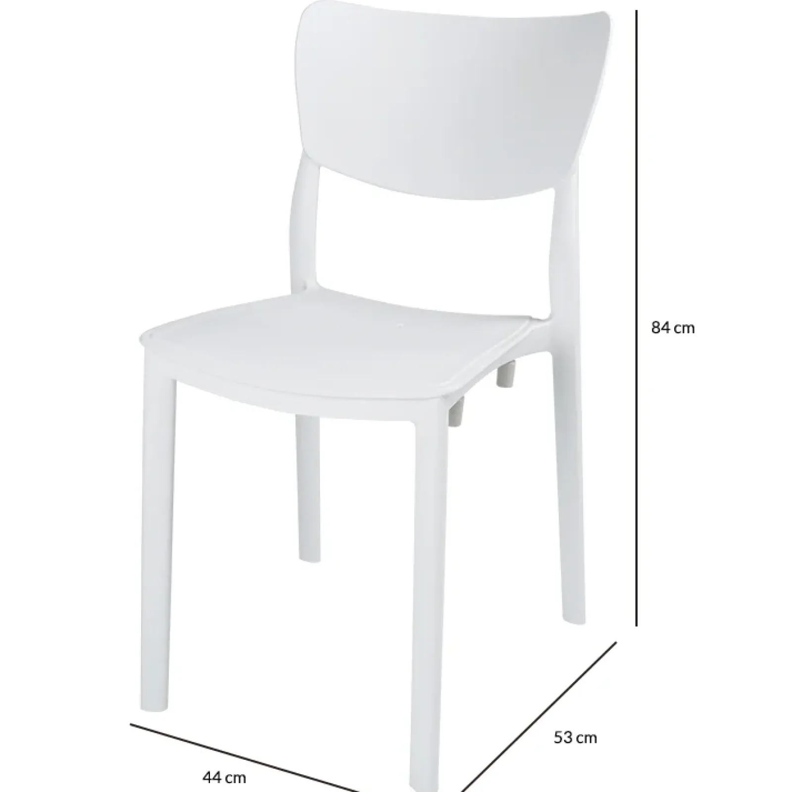 Garnero Arredamenti Sedie Polipropilene-Sedia da pranzo impilabile polipropilene Tania Bianco