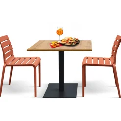 Garnero Arredamenti Sedie Polipropilene-Sedia da pranzo impilabile moderna in polipropilene Cesca Arancio