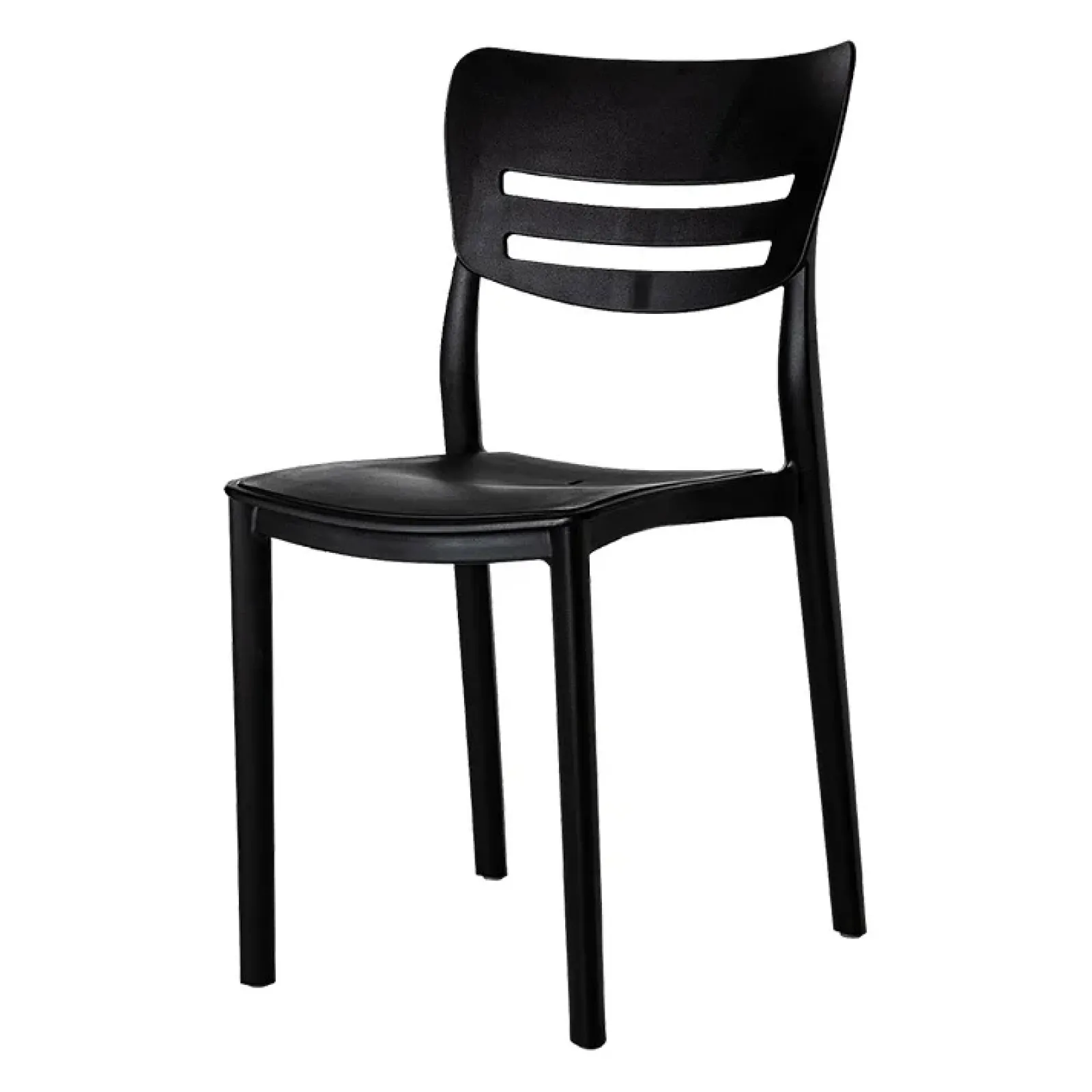 Garnero Arredamenti Sedie Polipropilene-Sedia da pranzo impilabile moderna polipropilene Greta Nero