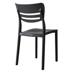 Garnero Arredamenti Sedie Polipropilene-Sedia da pranzo impilabile moderna polipropilene grigio Greta Antracite