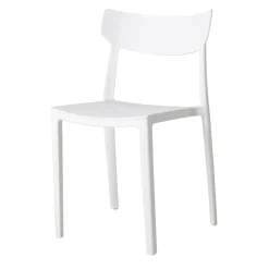 Garnero Arredamenti Sedie Polipropilene-Sedia da pranzo impilabile moderna in polipropilene Hans Bianco