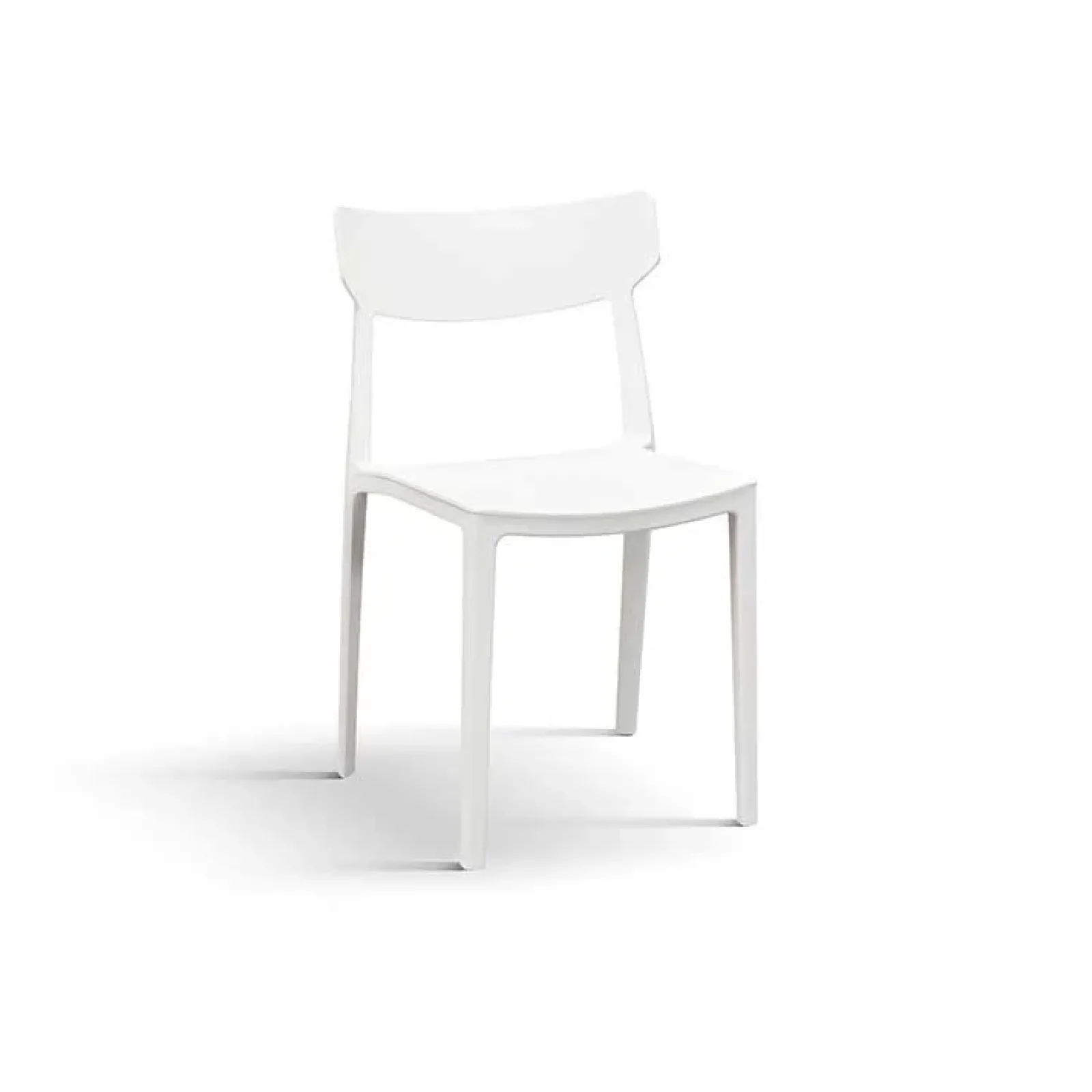 Garnero Arredamenti Sedie Polipropilene-Sedia da pranzo impilabile moderna in polipropilene Hans Bianco