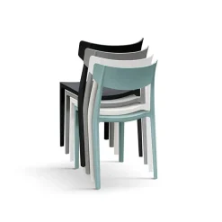 Garnero Arredamenti Sedie Polipropilene-Sedia da pranzo impilabile moderna in polipropilene Hans Bianco