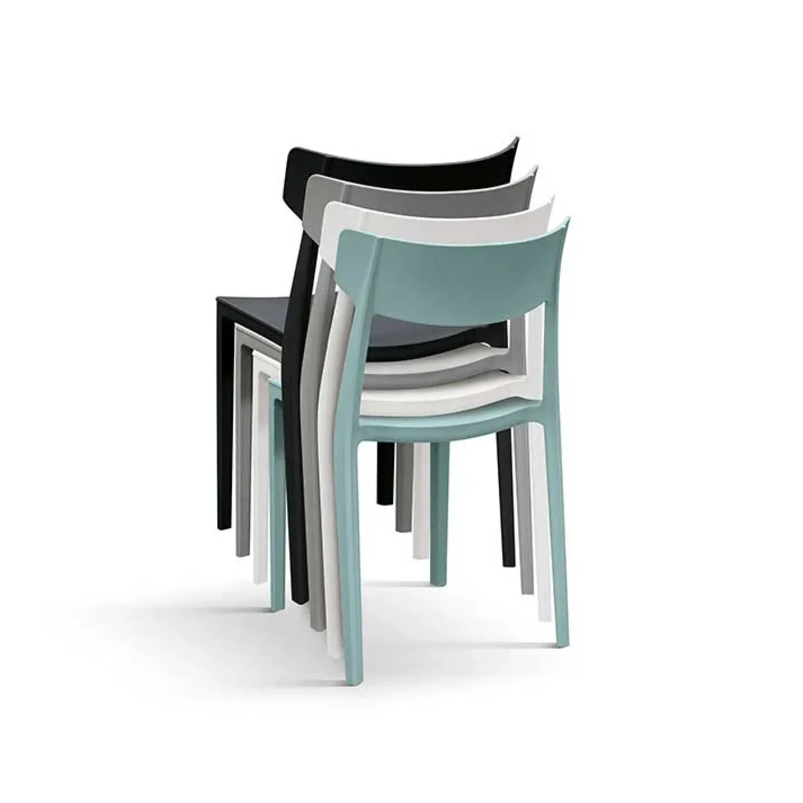 Garnero Arredamenti Sedie Polipropilene-Sedia da pranzo impilabile moderna in polipropilene Hans Bianco