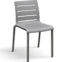 Garnero Arredamenti Sedie Polipropilene-Sedia da pranzo impilabile moderna in polipropilene Cesca Grigio