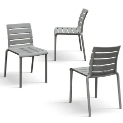 Garnero Arredamenti Sedie Polipropilene-Sedia da pranzo impilabile moderna in polipropilene Cesca Grigio