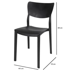 Garnero Arredamenti Sedie Polipropilene-Sedia da pranzo impilabile polipropilene Tania Nero