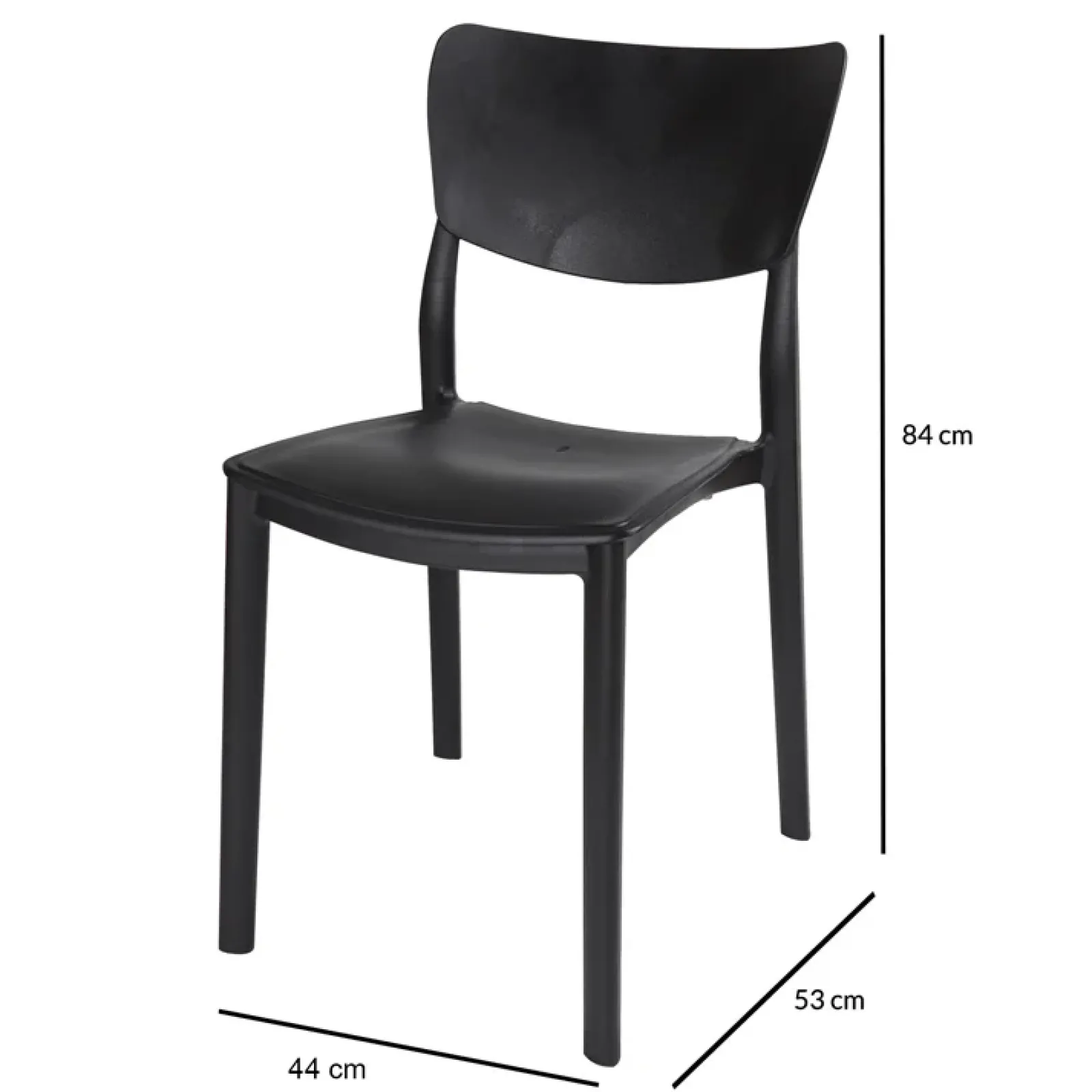 Garnero Arredamenti Sedie Polipropilene-Sedia da pranzo impilabile polipropilene Tania Nero