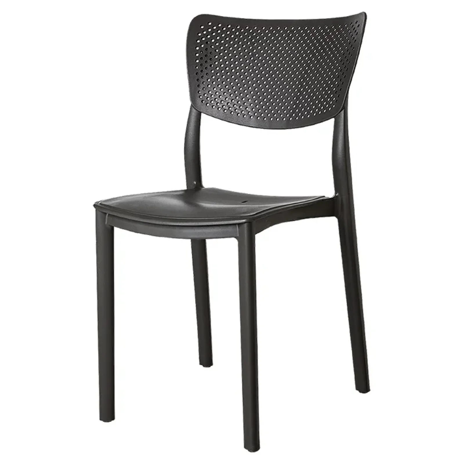 Garnero Arredamenti Sedie Polipropilene-Sedia da pranzo impilabile schienale forato polipropilene grigio Aura Antracite
