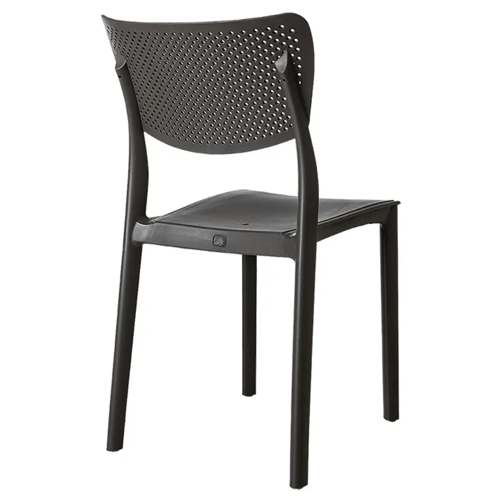Garnero Arredamenti Sedie Polipropilene-Sedia da pranzo impilabile schienale forato polipropilene grigio Aura Antracite