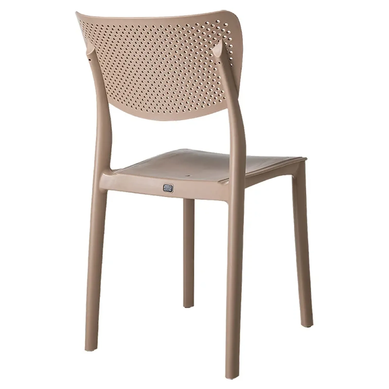Garnero Arredamenti Sedie Polipropilene-Sedia da pranzo impilabile schienale forato polipropilene Aura Tortora