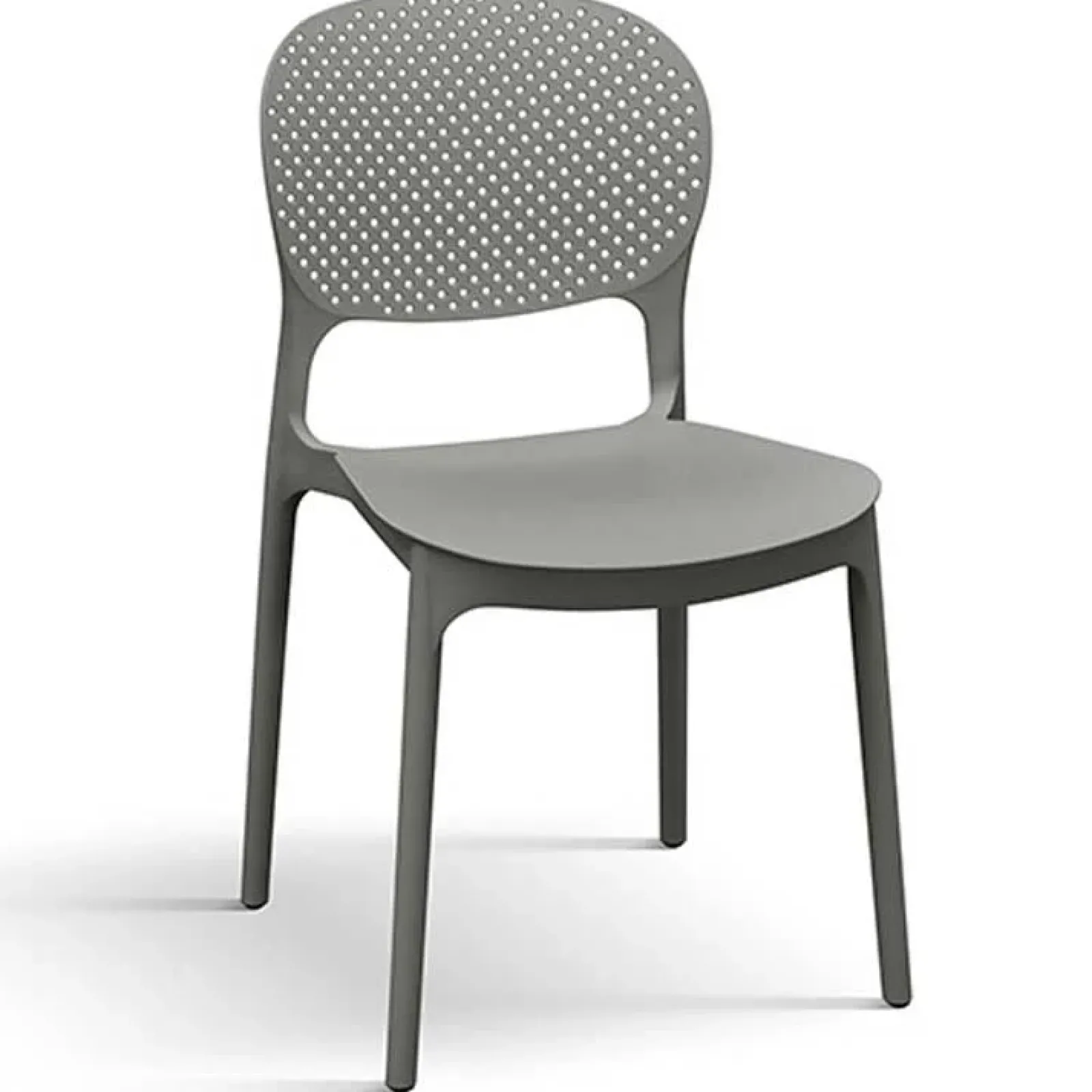 Garnero Arredamenti Sedie Polipropilene-Sedia da pranzo impilabile moderna in polipropilene Elbow Grigio