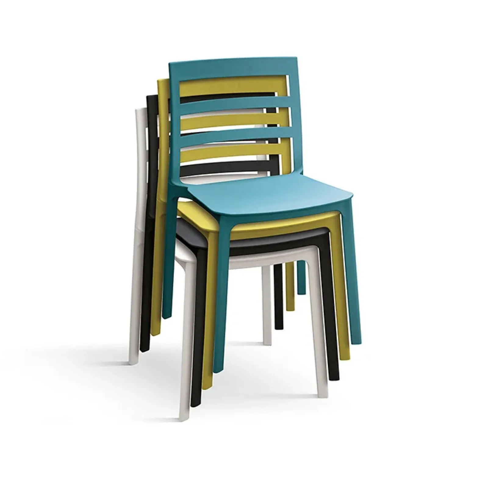 Garnero Arredamenti Sedie Polipropilene-Sedia da pranzo impilabile moderna in polipropilene blu Nature Azzurro