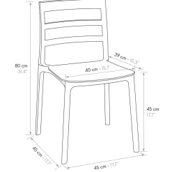 Garnero Arredamenti Sedie Polipropilene-Sedia da pranzo impilabile moderna in polipropilene blu Nature Azzurro