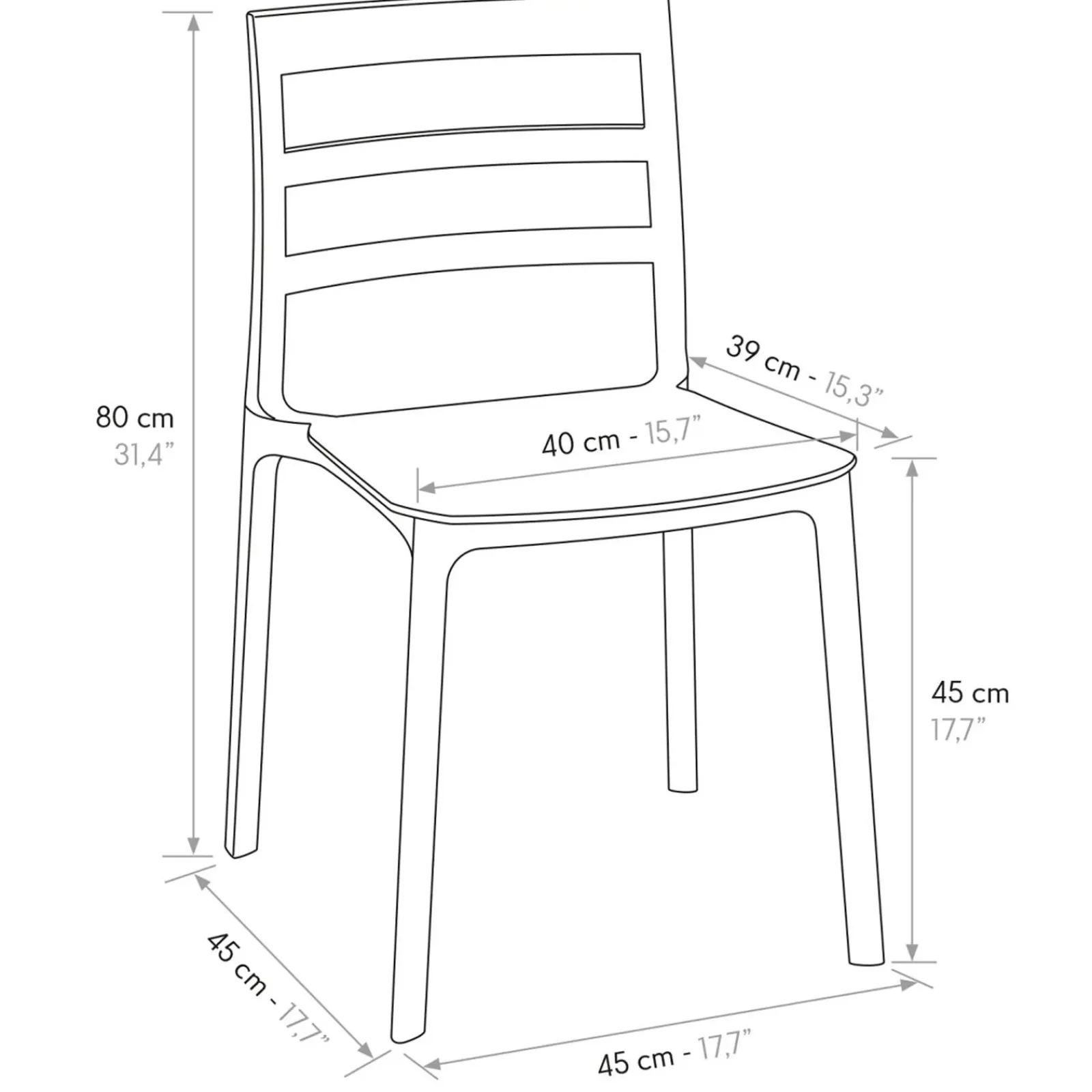 Garnero Arredamenti Sedie Polipropilene-Sedia da pranzo impilabile moderna in polipropilene blu Nature Azzurro