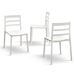 Garnero Arredamenti Sedie Polipropilene-Sedia da pranzo impilabile moderna in polipropilene Nature Bianco