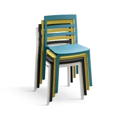 Garnero Arredamenti Sedie Polipropilene-Sedia da pranzo impilabile moderna in polipropilene Nature Bianco