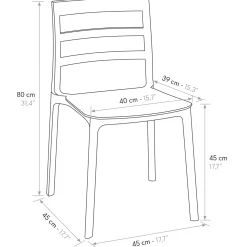 Garnero Arredamenti Sedie Polipropilene-Sedia da pranzo impilabile moderna in polipropilene Nature Bianco